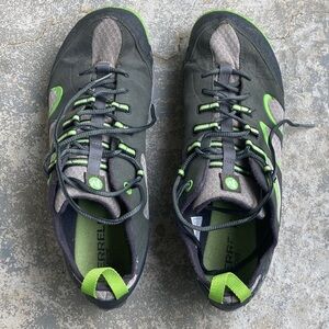 Merrell Black and Green Athletic Shoes